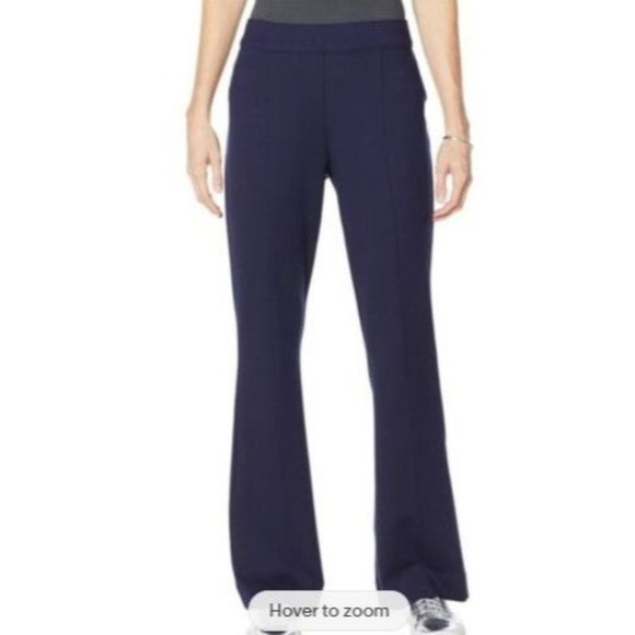 Colleen Lopez Flare-Leg Ponte Pant 711-432 Navy Large - Picture 1 of 1